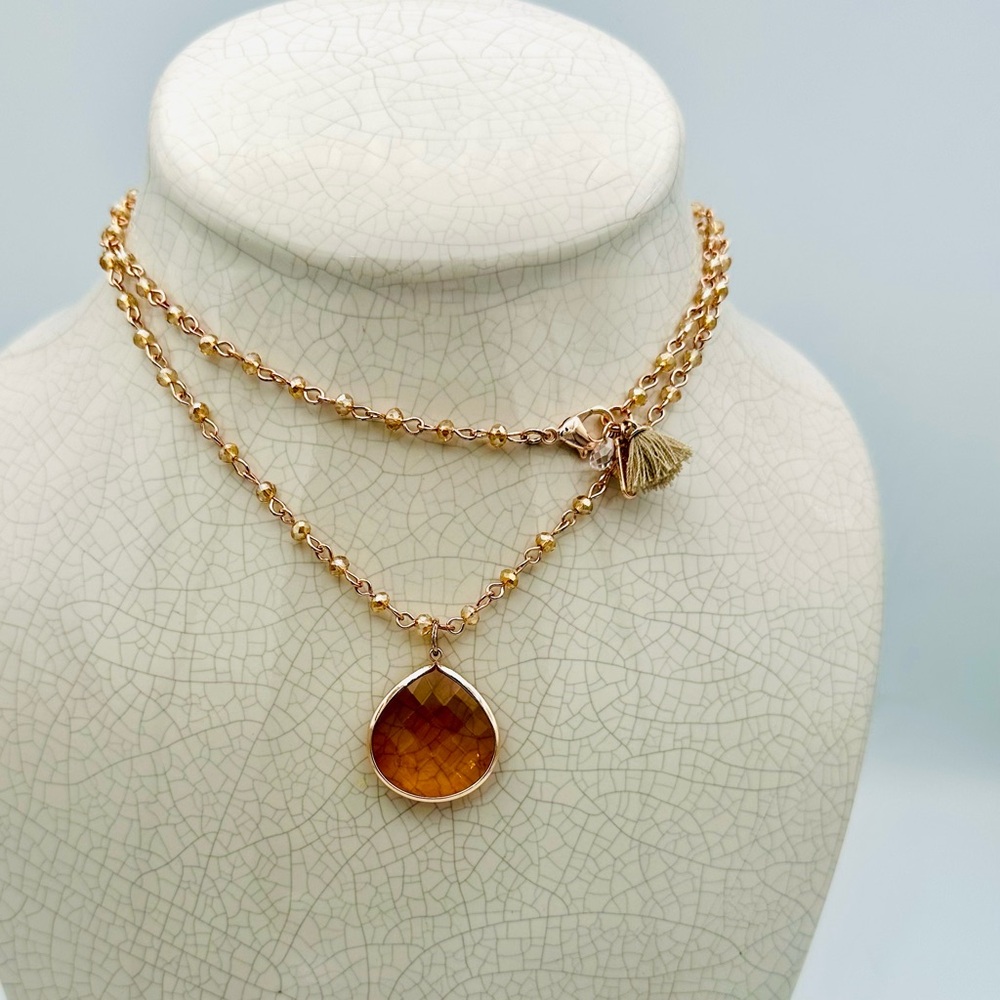 Lonna & Lilly "Glamour" Rose Gold-Tone Long Teardrop Strand Necklace, 30"